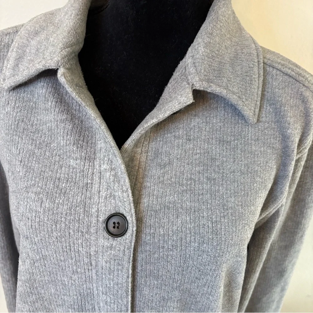 Vintage J.Crew Gray Knit Coatigan Chore Jacket Button Front Size M 90s Y2K​​